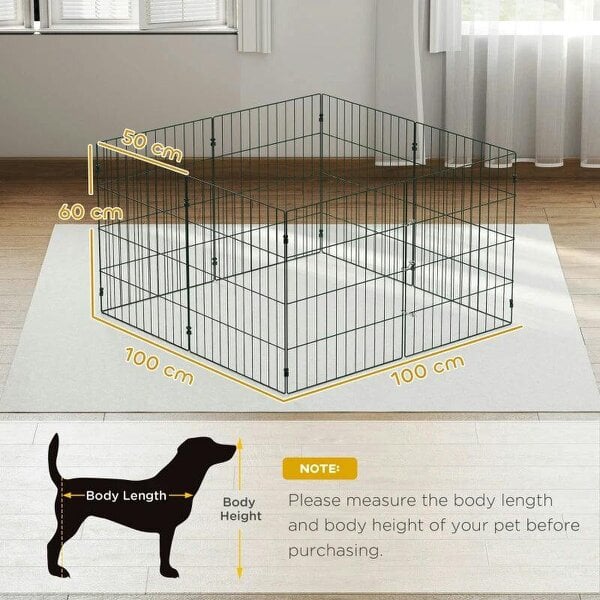 8 Panel Pet Playpen for Small Dogs Indoor Outdoor 60 cm Height