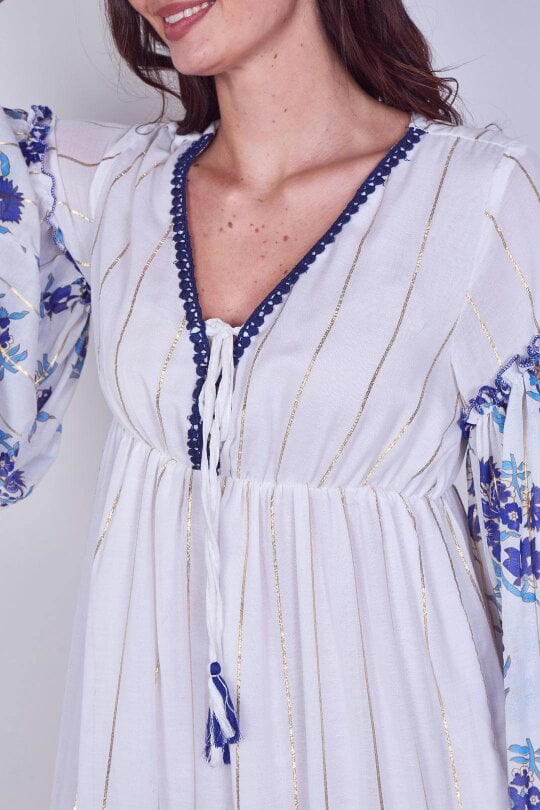 Bohemian Tiered Maxi Dress – Flowy Viscose Elegance