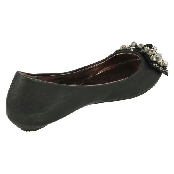 Cutie Girls Cutie Slip On Ballerina Pumps with Jewelled Bow