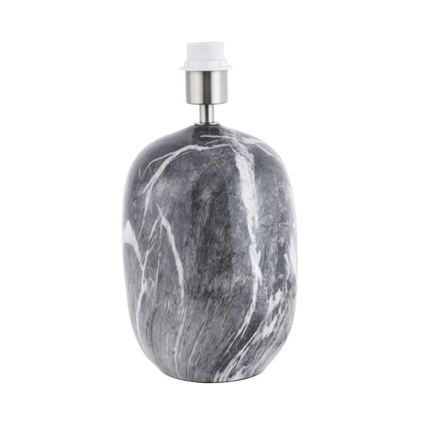 Marble Effect Ceramic Table Lamp Base with Gloss Glazing and Satin Nickel Trim Image 1