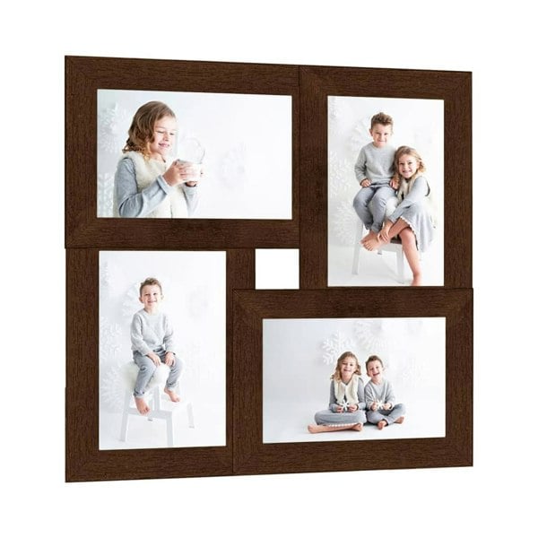 Berkfield Collage Photo Frame for 4x(13x18 cm) Picture Dark Brown MDF