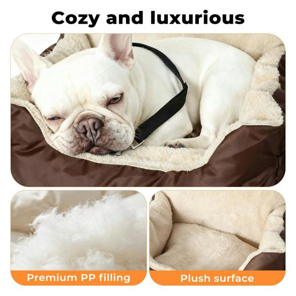Skylos Small Dog Booster Car Seat Dog Washable Pet Travel Bed With Leash Storage