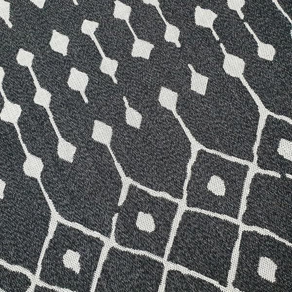 Modern Black Rug 100% Cotton Washable Large Small Living Room Carpet Diamond White Cream Pattern Flat Woven Mat