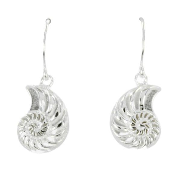 Jurassic Ammonite Sterling Silver Drop Earrings - Reeves & Reeves