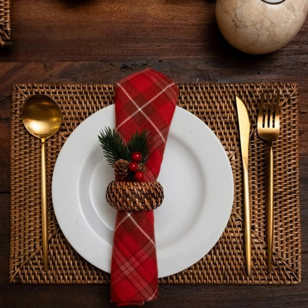 Coastal villa Homeware Rectangular Rattan Placemat