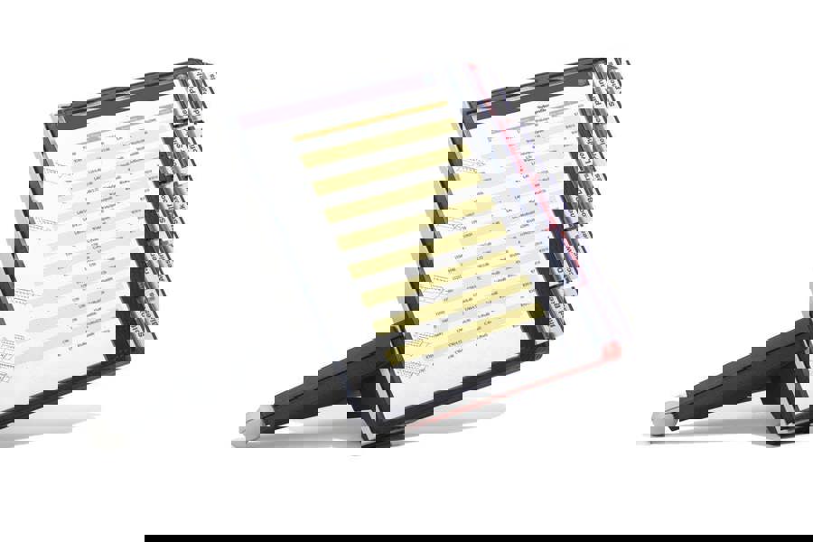 Durable SHERPA TABLE 10 Panel Display Panel Holder | 10 Panels | A4 Red & Black