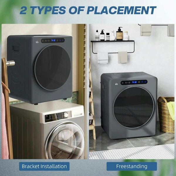 4kg Compact 40-60℃ Tumble Dryer - Grey