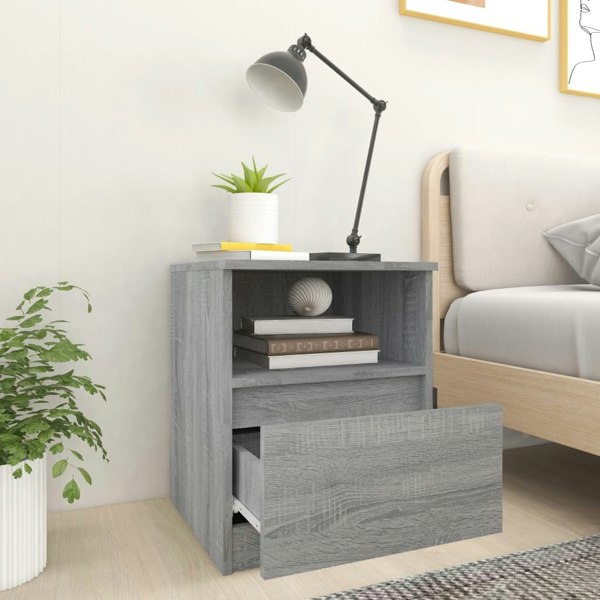 Berkfield Bedside Cabinets 2 pcs Grey Sonoma 40x40x50 cm Engineered Wood