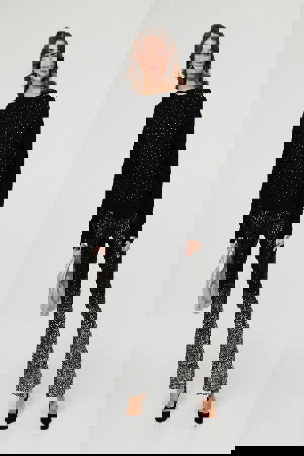 Black | Sparkle Detail Relaxed Jumper
