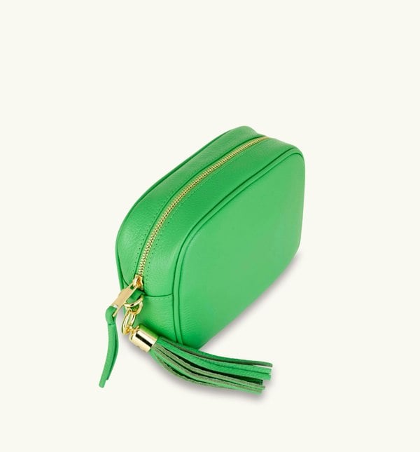 Apatchy London The Tassel Leather Crossbody Bag - Bottega Green