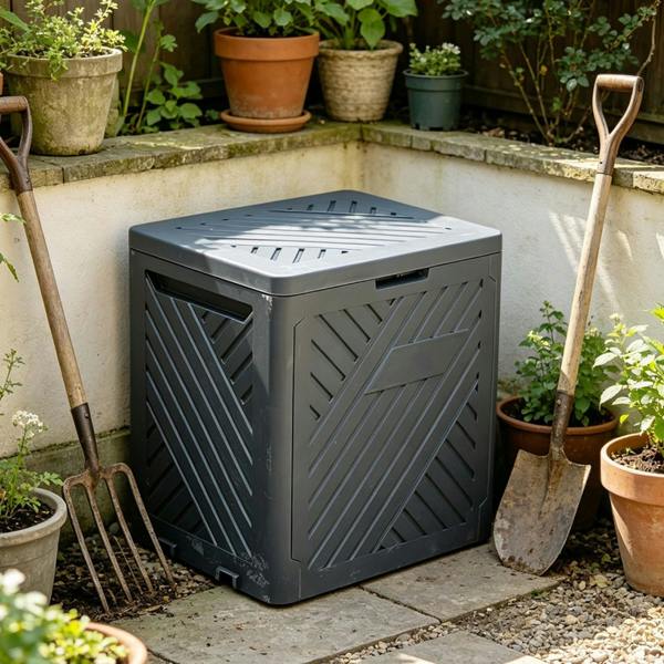 Gr8 Garden 120L Plastic Garden Storage Box Outdoor Deck Shed Cushion Utility Chest Trunk Anthracite