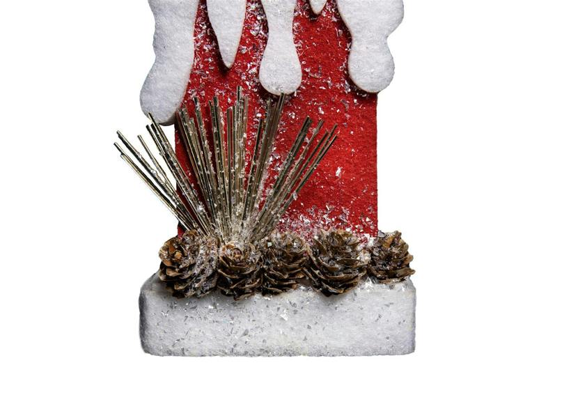 31cm LED Red Foam Christmas Candle Decoration with Glitter Detail for Tabletop Displays image 5