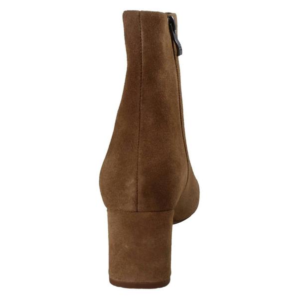 Clarks Ladies Clarks Square Toe Block Heeled Ankle Boots Fernie Zip