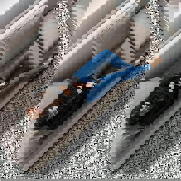 WALPLUS WFS6018 - Seamless Antique Floral Tiles Design Floor Stickers 120cm x 60 cm