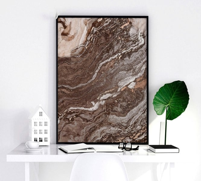 Large wall art living room | set of 3 Marble wall art prints