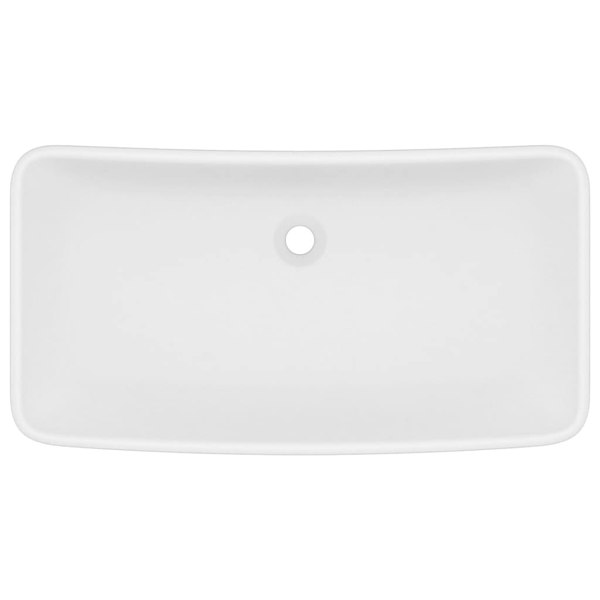 Berkfield Luxury Basin Rectangular Matt White 71x38 cm Ceramic