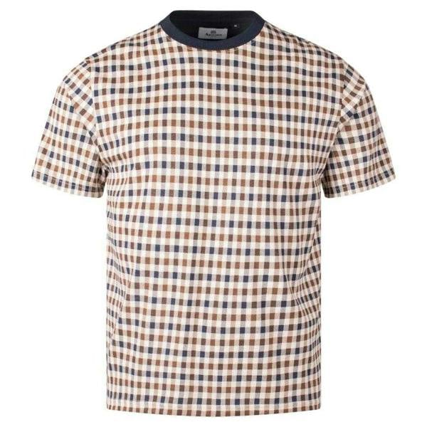 Aquascutum Mens Heritage Check Premium Cotton T-Shirt - Heritage - 