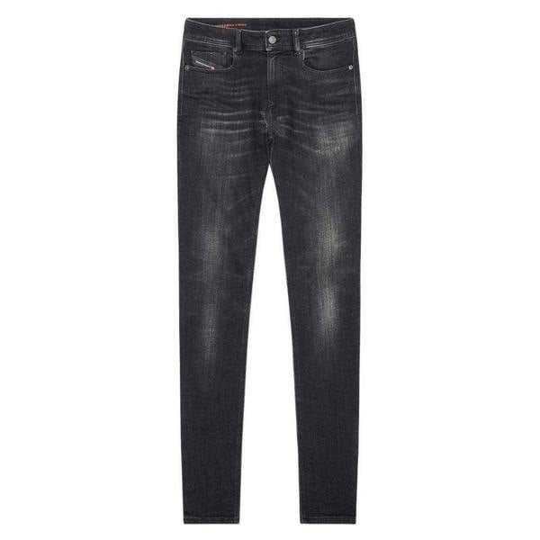 Diesel Mens Sleenker Destroyed Denim Reinforced Jeans - Black - 