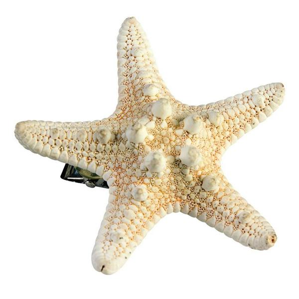 Bristol Novelty Mermaid Starfish Hair Clip - Beige - 