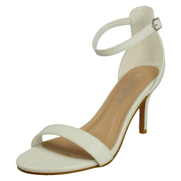 Anne Michelle Ladies Anne Michelle High Heeled Buckle Ankle Strap Evening Sandals F12108