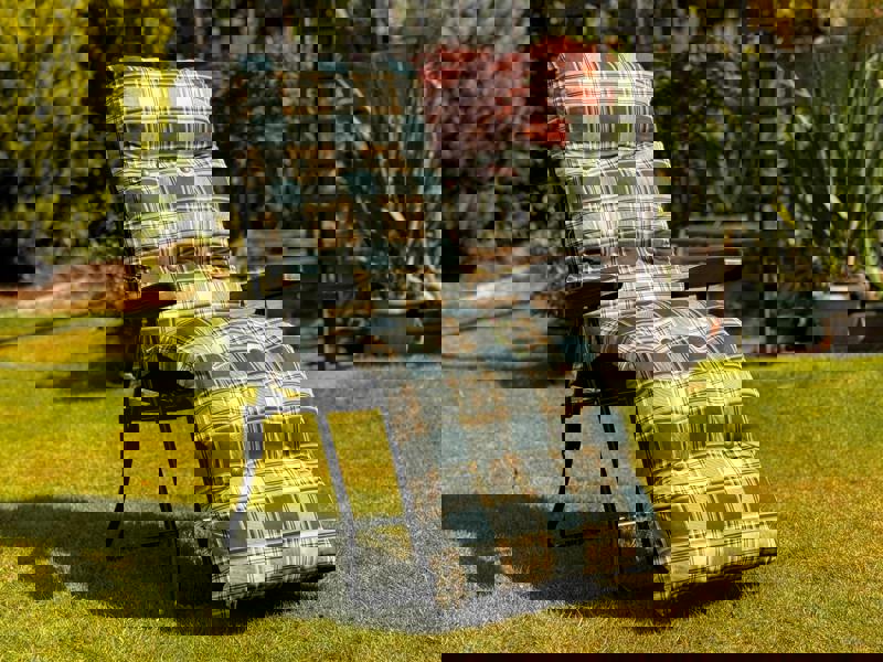 Glendale Garden Relaxer (Pattern Options Available) 99 x 58 x 73 Tartan Green The Garden Furniture Shop