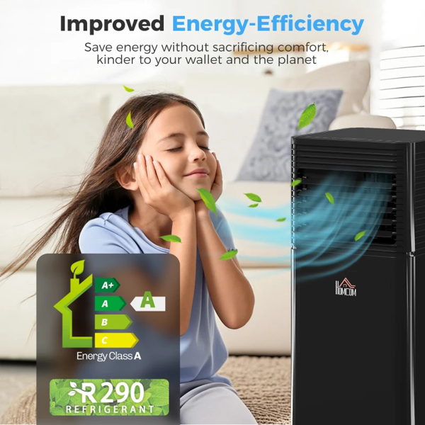 HOMCOM Portable Air Conditioner 4 Modes LED Display Timer Home Office
