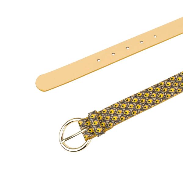 Embassy London Emma - Black & Yellow - Women's Italian leather belt