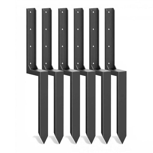 Nicoman Metal Fence Post Support Brackets - 6pcs