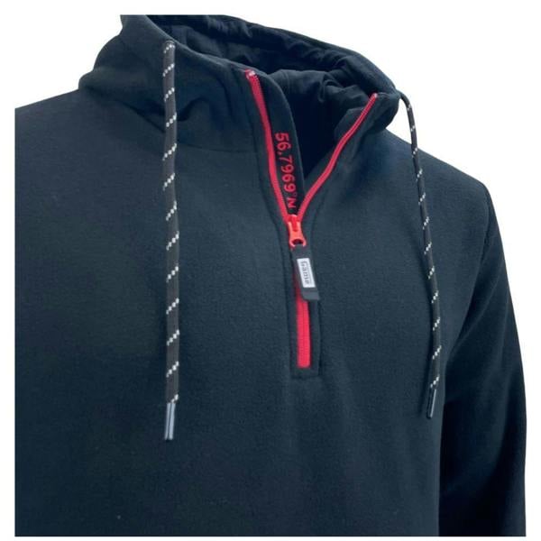 Game Trail fleece hoodie with 1/2 zip for ease of wearing
