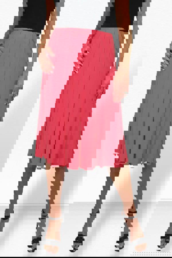 Paulo Due Women's 26" Elasticated Soft Flared Midi Skirt