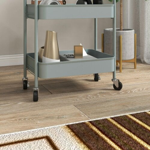 Wyld Haus Ravito Fari Metal Light Blue 3 Tier Steel Storage Trolley