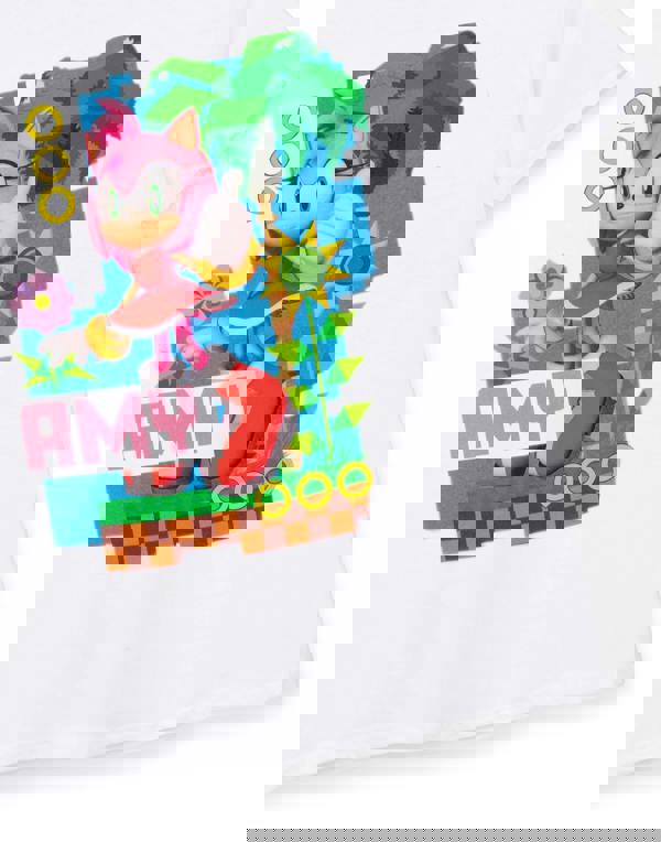 Sonic the Hedgehog Unisex Kids White Amy Short Sleeved T-Shirt