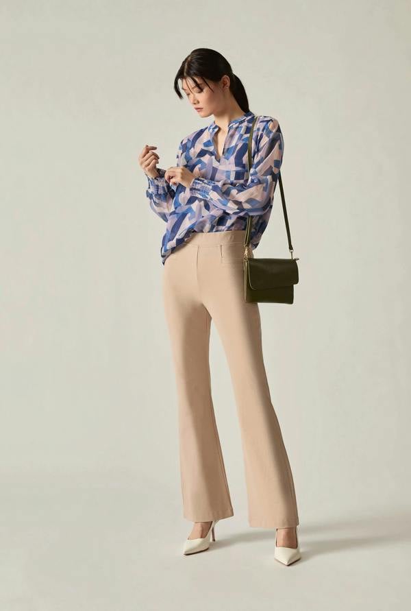 James Lakeland Beige Bootleg Trousers