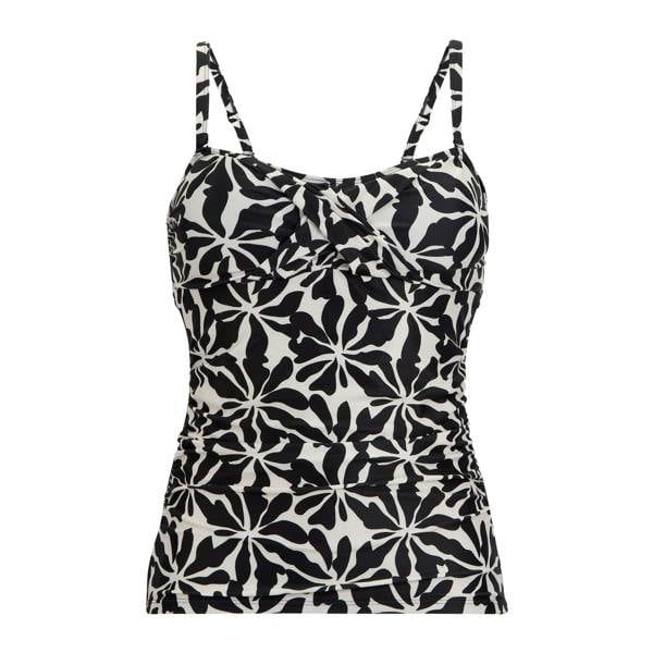 Regatta Womens/Ladies Aceana III Abstract Floral Tankini Top - White/Black - 