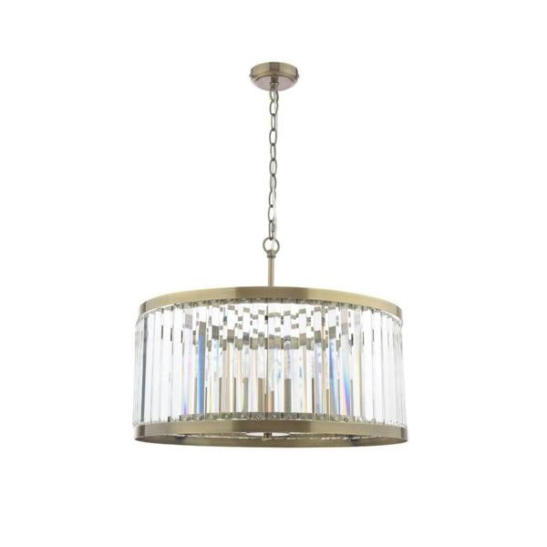 Pagazzi Lighting Isadora 5-Light Antique Brass and Glass Pendant