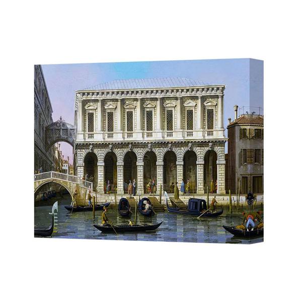 Benjamin Tate Design Venetian Canal Scene Canvas Wall Art With Gondolas And Architecture
