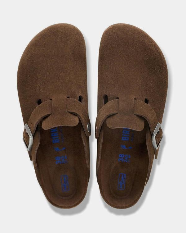 Birkenstock Boston Suede Leather Tonal Footbed Womens Clogs - Carafe | CHO | Designer Womens Sandals