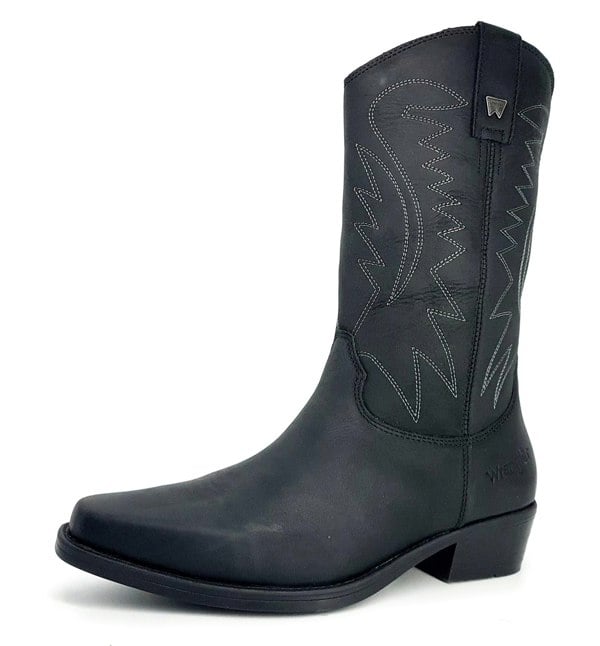 Wrangler Tex Hi Mens Leather Pull on Pointed Cowboy Western Boots