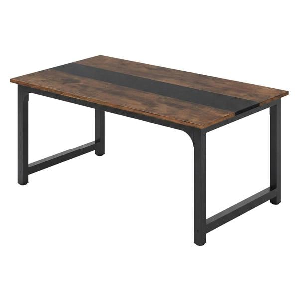 Levede Dining Table 4-6 Seater Retro Kitchen Adjustable Foot for Home Walnut