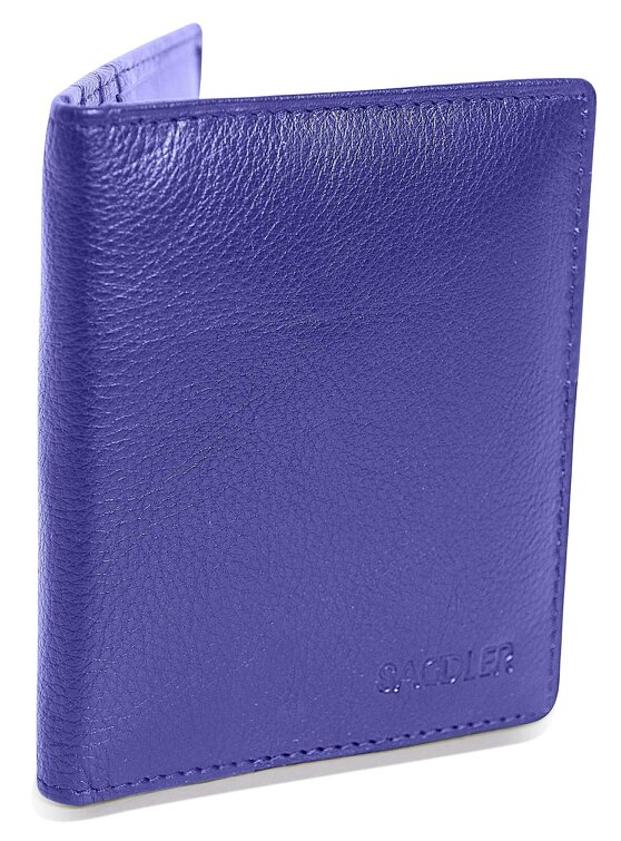 SADDLER Compact Leather Card Wallet "Lexi" – Handmade by Saddler | RFID Protected & Gift Boxed - Ultra Violet