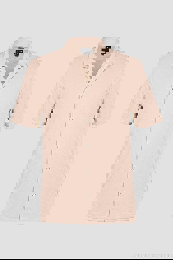 ENORSIA Mens Revere Collar Short Sleeve Jersey Shirt