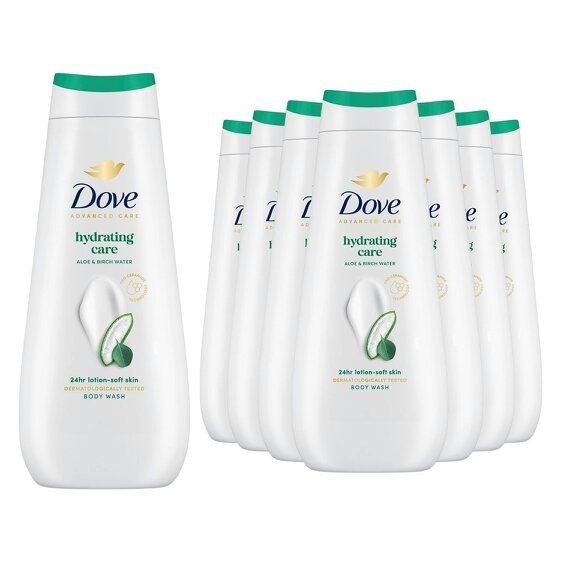 Dove Advanced Care Hydrating Care Body Wash 24H Renewing Micromoisture, 8x400ml