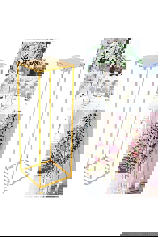 Living and Home Metal Rectangular Flower Stand