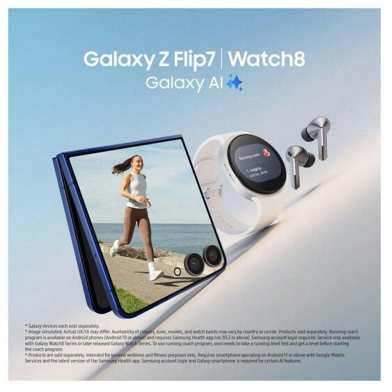Samsung Galaxy Z Flip7 256GB 8GB Blue Android Smartphone