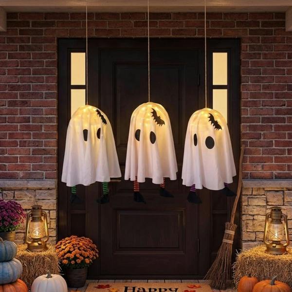 Garden Greatness 3 Pack Hanging Light Up Ghosts