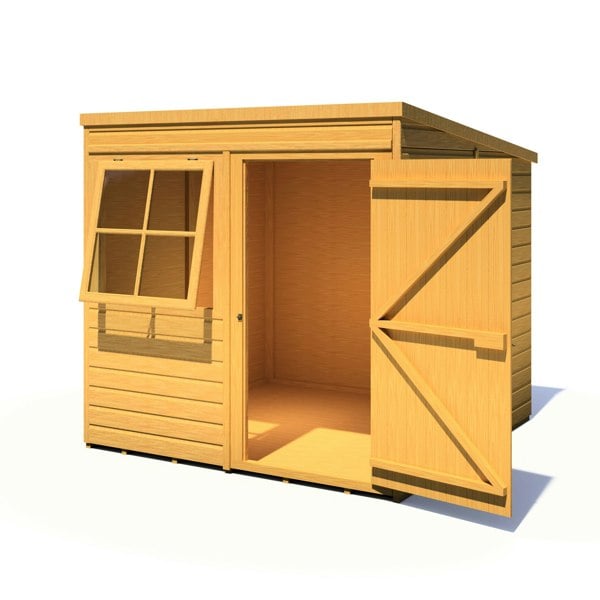 Shire Pent 7x7 12mm interlock Clad wooden Shed - Best Shed
