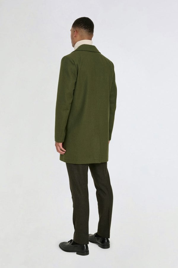 Harry Brown London Josh Wool Melton Overcoat - Khaki