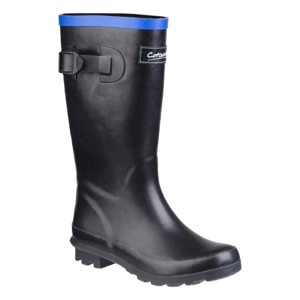 Cotswold Fairweather Rubber Black/Blue Wellington Boots
