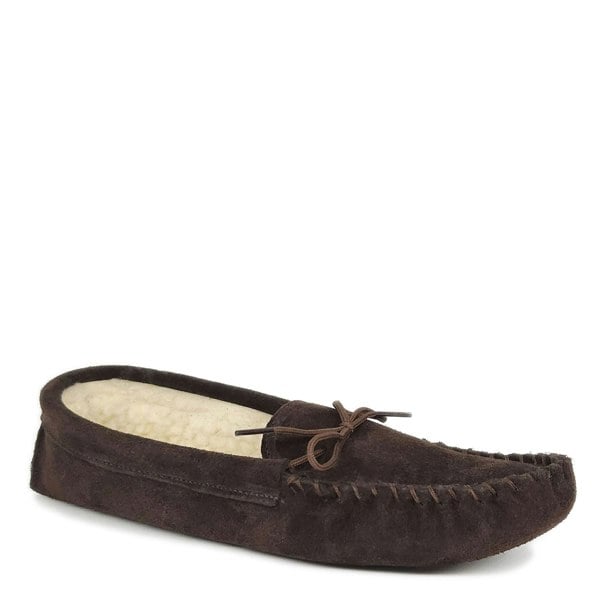 Mokkers Coopers Suede Fleece Lined Soft Sole Mens Moccasin Slippers Made In England