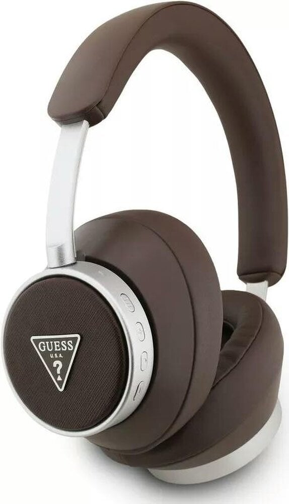 Guess Saffiano Triangle Logo Bluetooth Wireless On Ear Headphones Brown - GUBHC15PGMRTRW